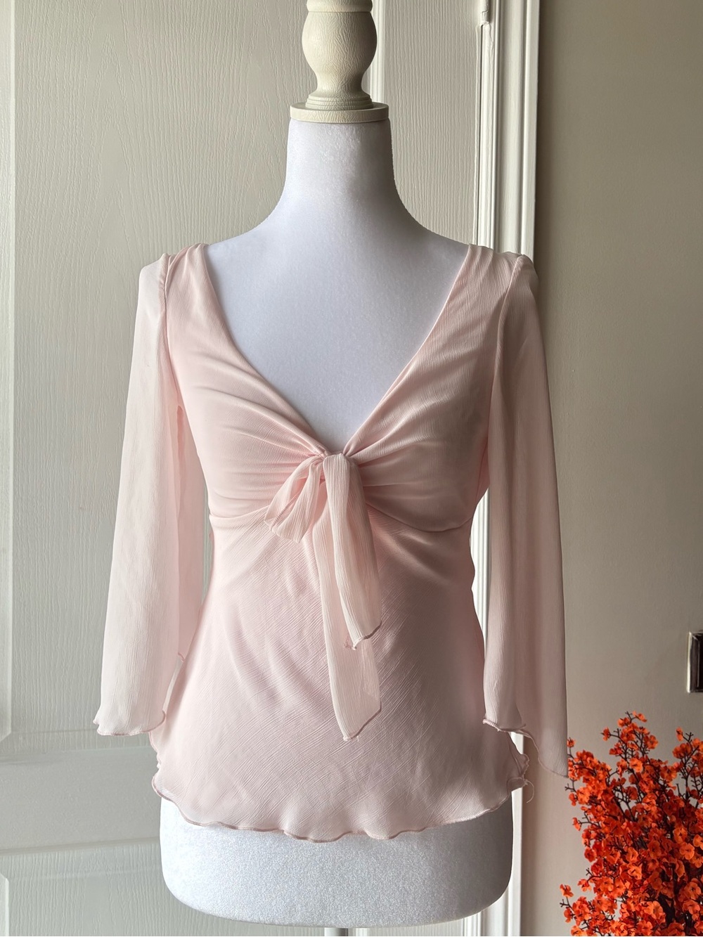 H&M Tie Bow Blouse Pink
